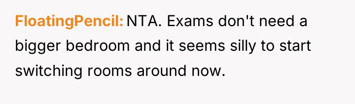 FloatingPencil NTA. Exams don't need a bigger bedroom and it...