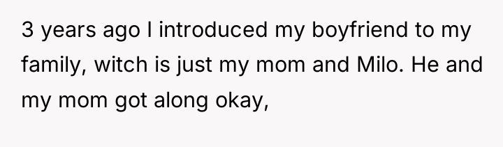 3 years ago I introduced my boyfriend to my family,...