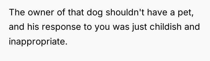 The owner of that dog shouldn't have a pet, and...