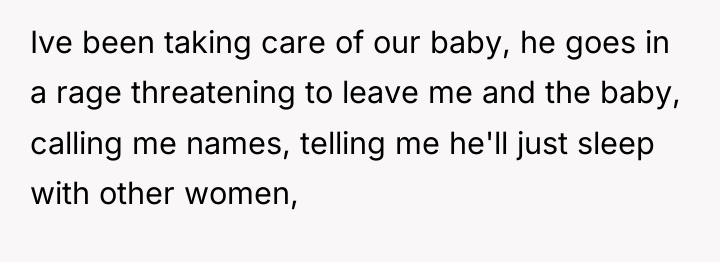 Ive been taking care of our baby, he goes in...