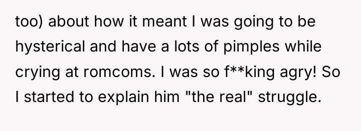 too) about how it meant I was going to be...