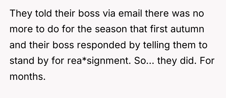 They told their boss via email there was no more...