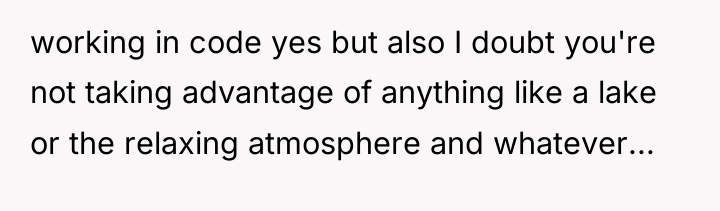 working in code yes but also I doubt you're not...