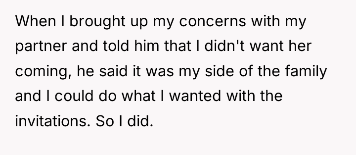 When I brought up my concerns with my partner and...