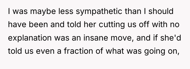 I was maybe less sympathetic than I should have been...