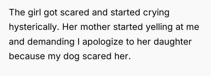 The girl got scared and started crying hysterically. Her mother...