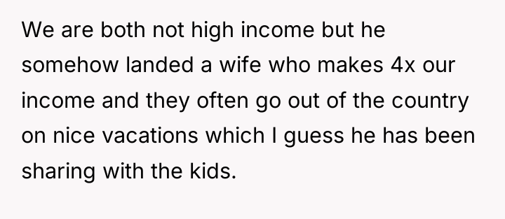 We are both not high income but he somehow landed...