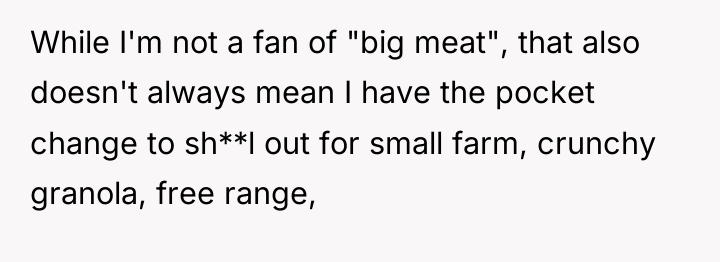 While I'm not a fan of "big meat", that also...