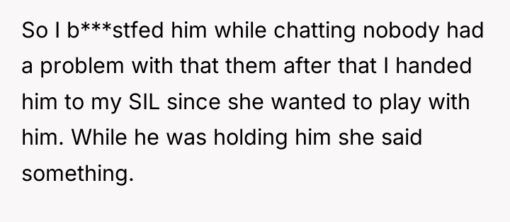 So I b***stfed him while chatting nobody had a problem...