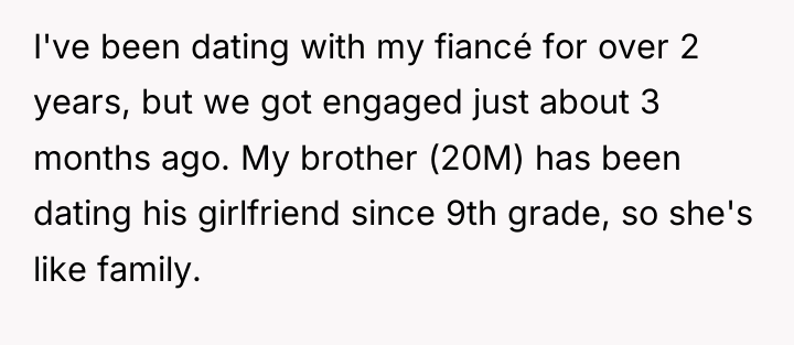 I've been dating with my fiancé for over 2 years,...