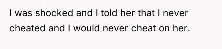 I was shocked and I told her that I never...
