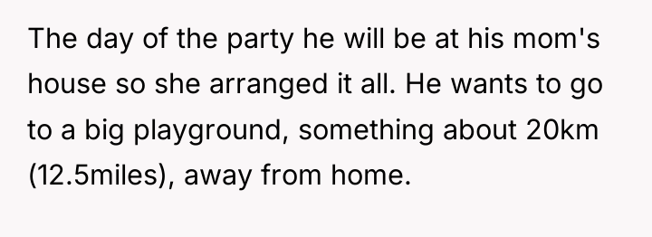 The day of the party he will be at his...