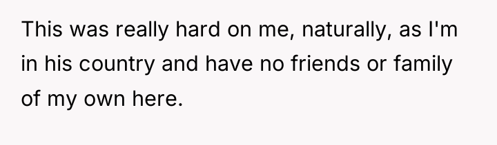 This was really hard on me, naturally, as I'm in...