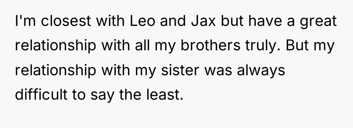 I'm closest with Leo and Jax but have a great...