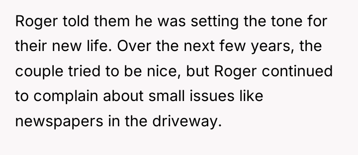 Roger told them he was setting the tone for their...