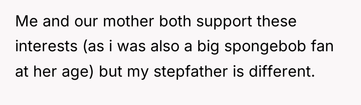 Me and our mother both support these interests (as i...