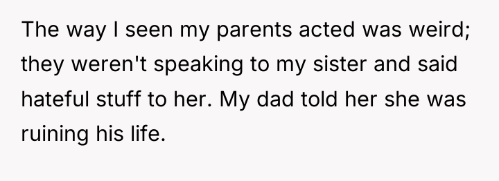 The way I seen my parents acted was weird; they...