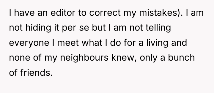 I have an editor to correct my mistakes). I am...
