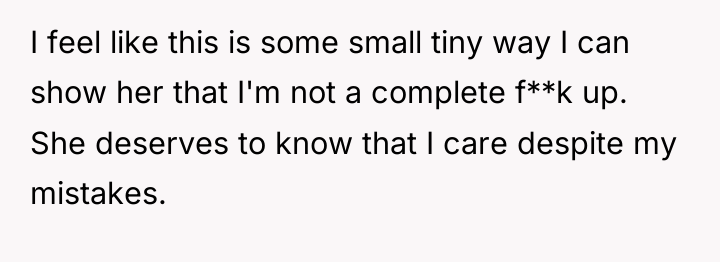 I feel like this is some small tiny way I...