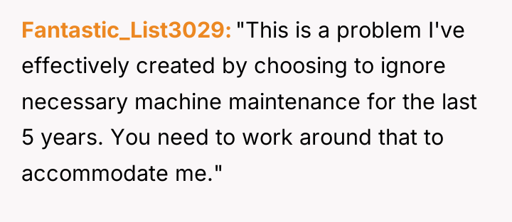 Fantastic_List3029 "This is a problem I've effectively created by choosing...