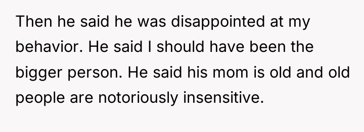 Then he said he was disappointed at my behavior. He...