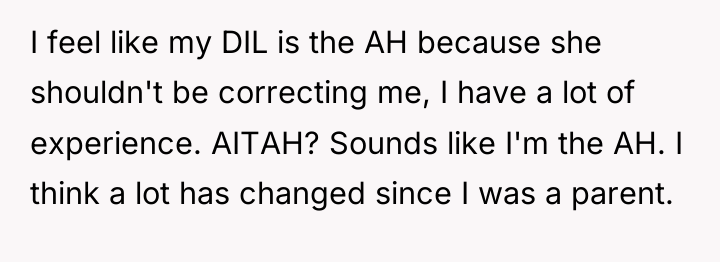 I feel like my DIL is the AH because she...
