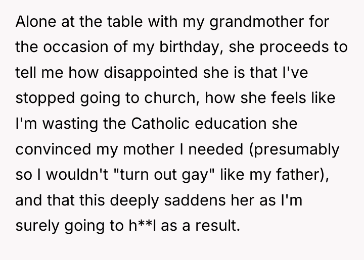 Alone at the table with my grandmother for the occasion...