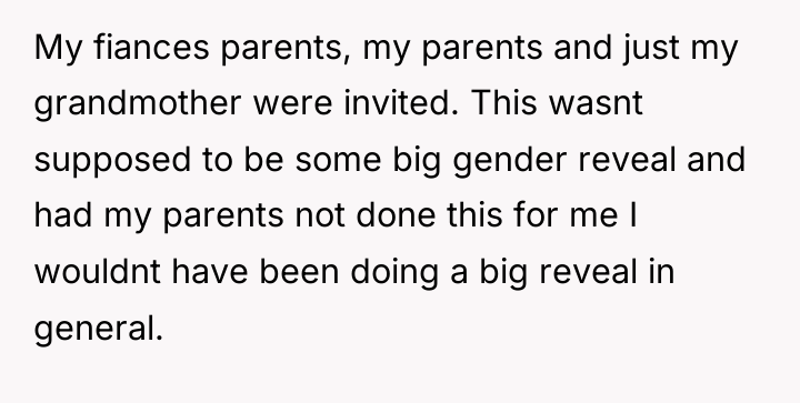 My fiances parents, my parents and just my grandmother were...