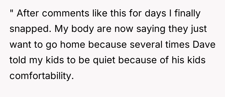 " After comments like this for days I finally snapped....
