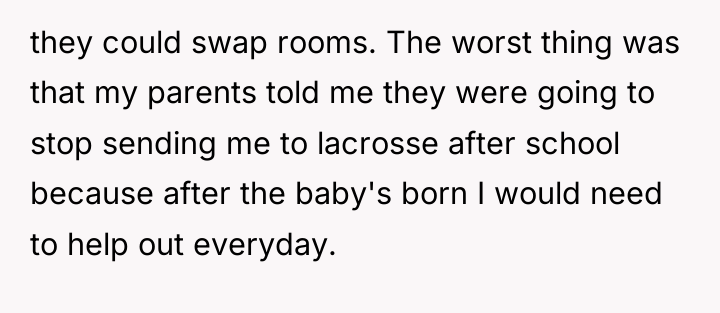 they could swap rooms. The worst thing was that my...