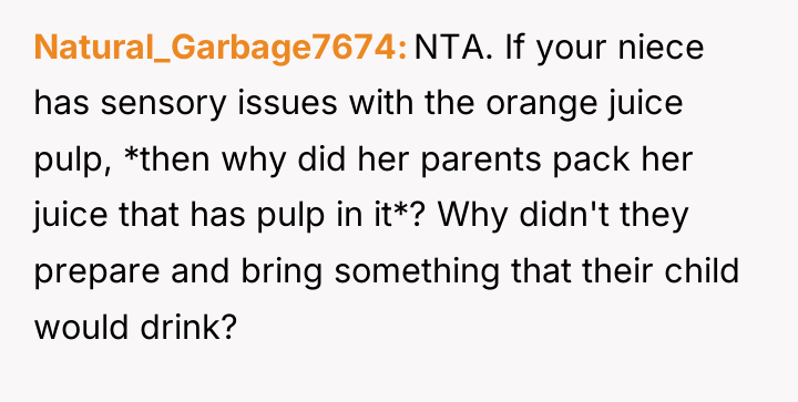 Natural_Garbage7674 NTA. If your niece has sensory issues with the...