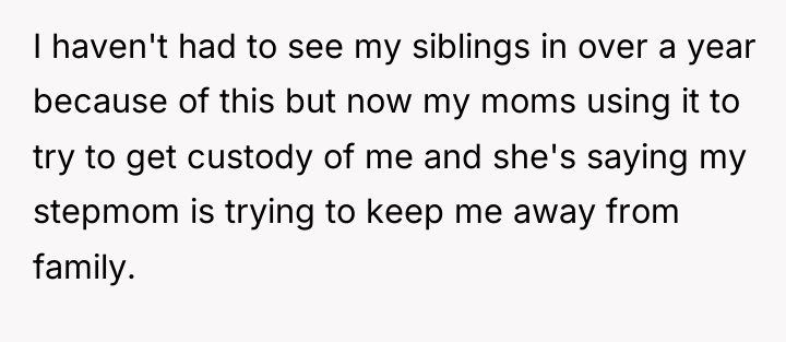 I haven't had to see my siblings in over a...