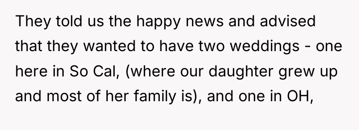 They told us the happy news and advised that they...