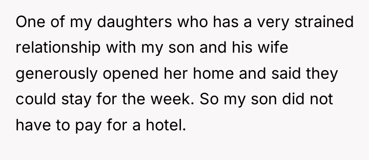 One of my daughters who has a very strained relationship...