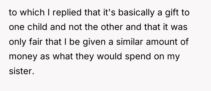 to which I replied that it's basically a gift to...