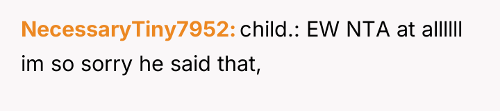 NecessaryTiny7952 child.: EW NTA at allllll im so sorry he...