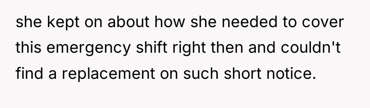 she kept on about how she needed to cover this...