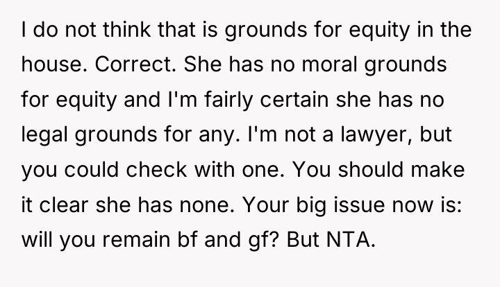 I do not think that is grounds for equity in...