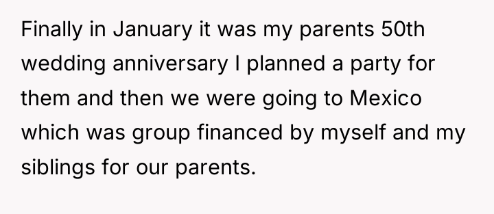 Finally in January it was my parents 50th wedding anniversary...