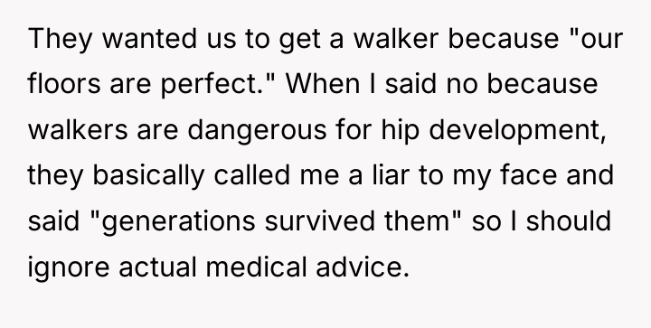 They wanted us to get a walker because "our floors...
