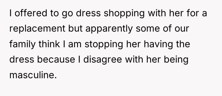 I offered to go dress shopping with her for a...