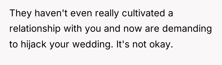 They haven't even really cultivated a relationship with you and...