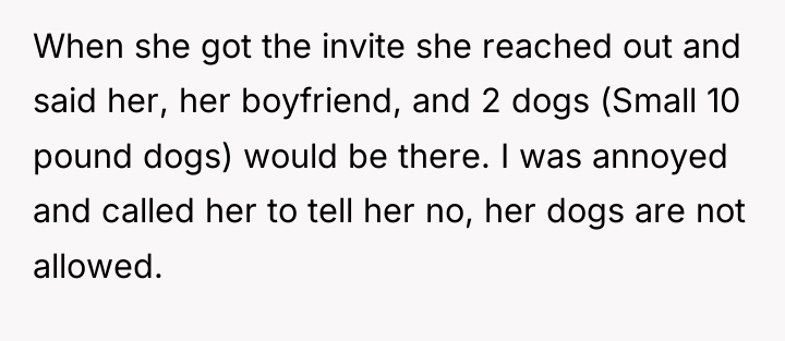 When she got the invite she reached out and said...