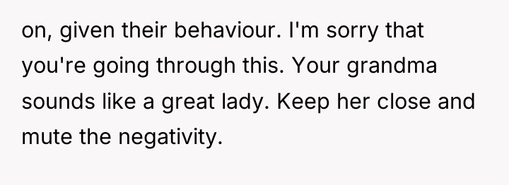 on, given their behaviour. I'm sorry that you're going through...