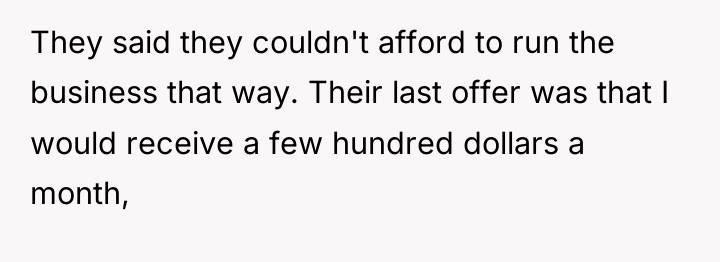 They said they couldn't afford to run the business that...