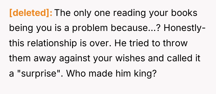 [deleted] The only one reading your books being you is...