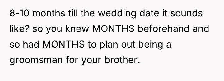 8-10 months till the wedding date it sounds like? so...