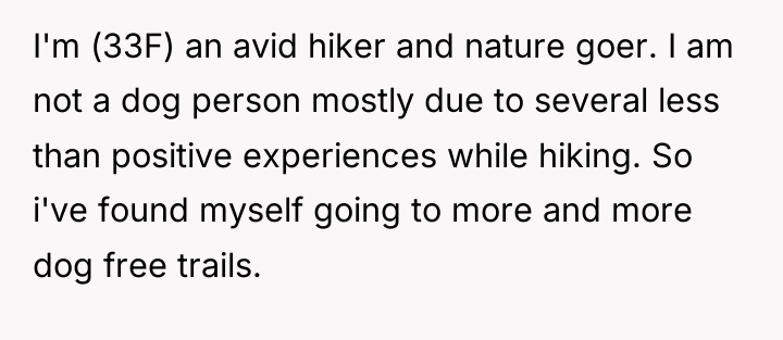 I'm (33F) an avid hiker and nature goer. I am...