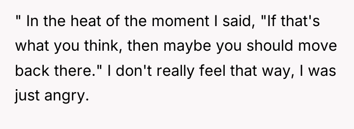 " In the heat of the moment I said, "If...