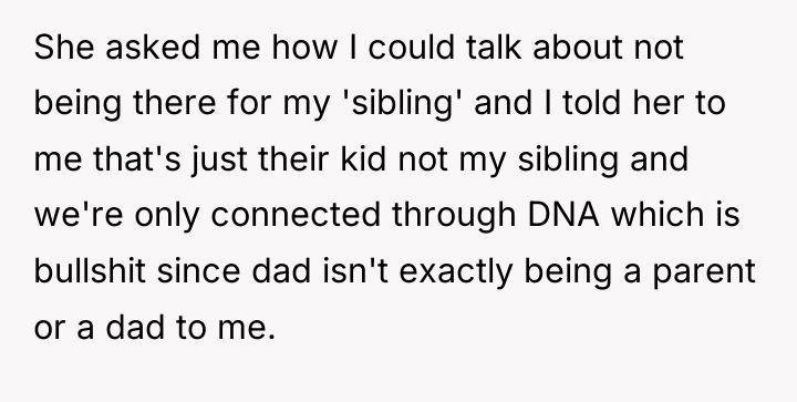 She asked me how I could talk about not being...